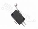 Microswitch push button (make contact) with lever with roller vertical